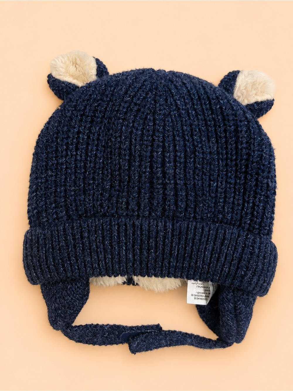 🐻 BABY GAP INFANT KNIT HAT WITH STRAP